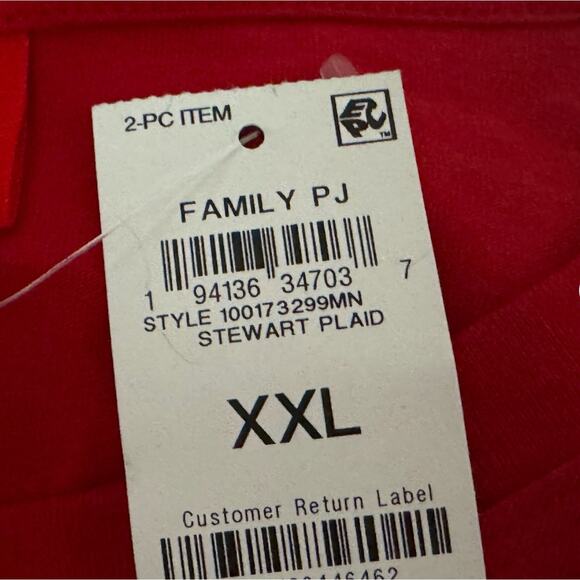 Macys Pajama Set Mens XXL 2XL Red MERRY AND BRIGHT Holiday Festive Lounge Comfy - Picture 7 of 9